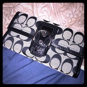 Black and white Coach Signature wallet